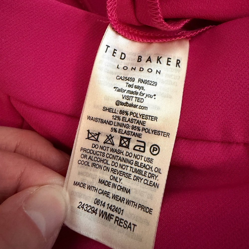 Ted Baker Women's Fuschia Trousers Pants Ankle Cropped Size 1 US Size 4 - Picture 7 of 11